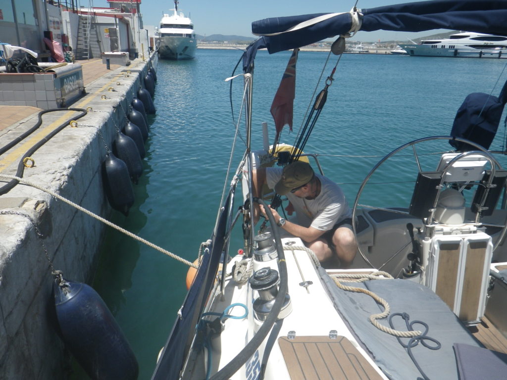 Fuelling up sailboat