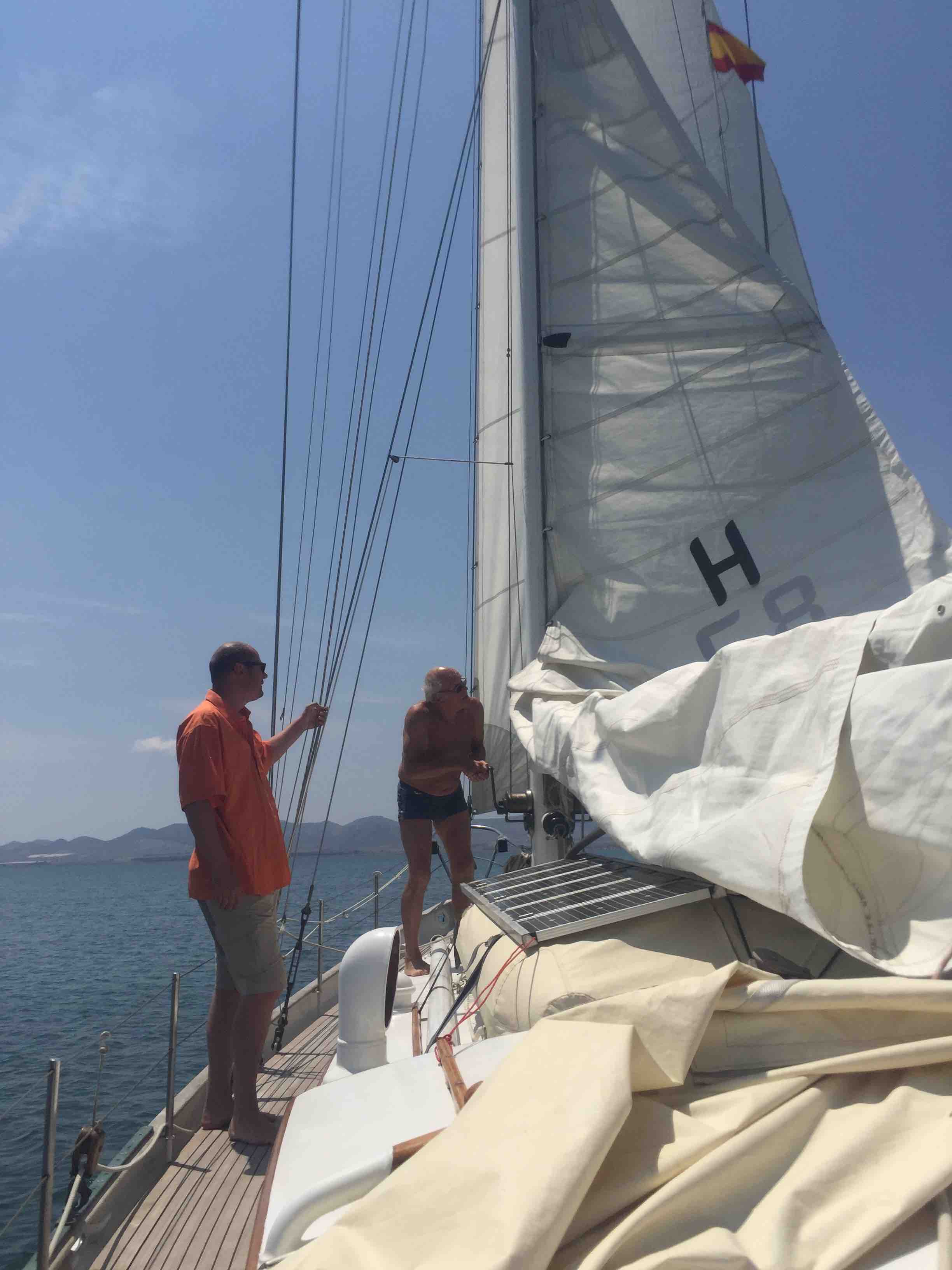 Hoisting the sail