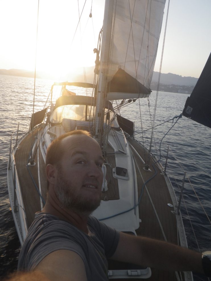 selfie with sunset